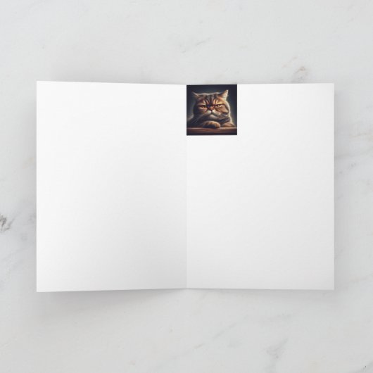 Carte Penser à vous Grumpy Grouchy Chat Kitten Fun (Intérieur)