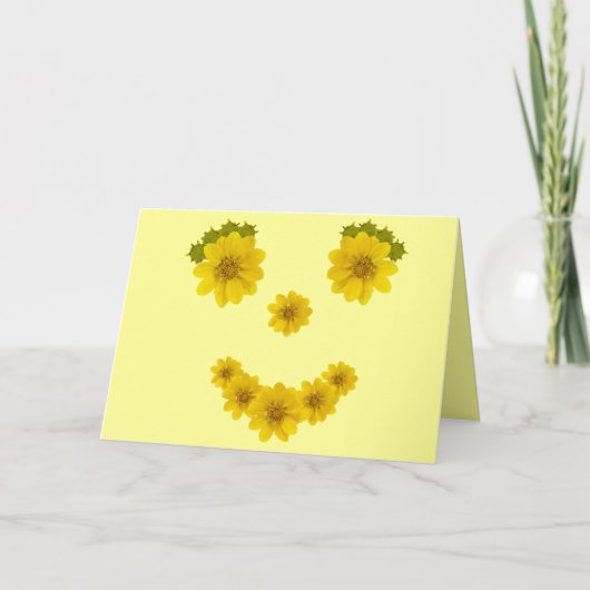 Carte Penser à vous joyeux visage sourire (Devant)