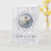 Carte Penser à vous la fée dans la lune (Fleur jaune)