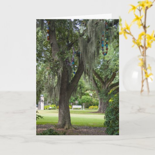 Carte Penser à vous la mousse espagnole et perles (Fleur jaune)
