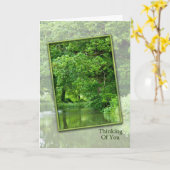 Carte Penser à vous la scène de rivière tranquille (Fleur jaune)