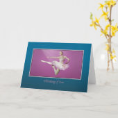Carte Penser à vous, Leaping Ballerina (Fleur jaune)