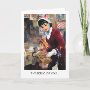 Carte Penser à vous lors de la fête des mères Art Vintag