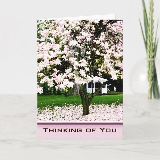 Carte Penser à vous Magnolia Tree Greeting Card (Devant)