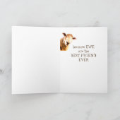 Carte Penser à vous me fait sourire drôle ami Sheep (Intérieur)