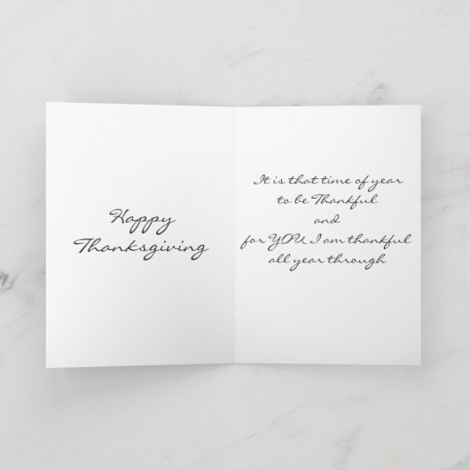 CARTE **PENSER À VOUS** MERCI (Intérieur)