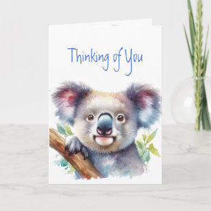 Carte Penser à vous mignon Koala Ours Animal Nature Art
