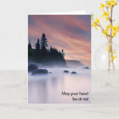 Carte Penser à vous Misty Ocean Sunrise (Fleur jaune)