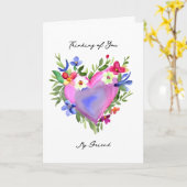 Carte Penser à vous Mon ami | Joli floral (Fleur jaune)