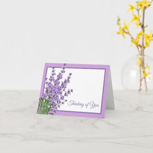 Carte Penser à vous Note Card-Lavender (Fleur jaune)