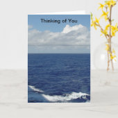 Carte Penser à vous nuages blancs océaniques (Fleur jaune)
