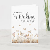 Carte Penser à vous papillons Fleur sauvage Floral Card (Devant)