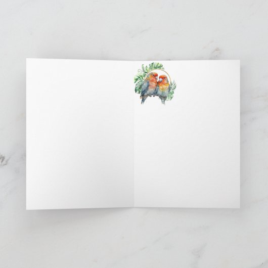 Carte Penser à vous Parrots colorés Inséparables (Intérieur)