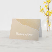 Carte Penser à vous Plage Sable Simple Sympathie (Fleur jaune)