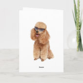 Carte Penser à vous Poodle Greeting Card - Verse (Dos)
