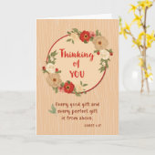 Carte Penser à vous Religieux Thankful Fall Wreath (Fleur jaune)