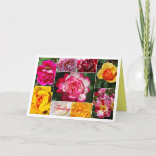 Carte Penser à vous Rose Collage Jaune Intérieur