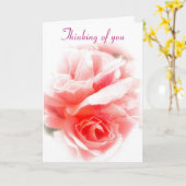 Carte Penser à vous Rose unique (Fleur jaune)