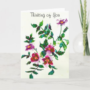 Carte Penser à vous - Rose Vintage