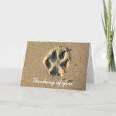 Carte Penser à vous Sable de plage Simple animal de comp (Devant)