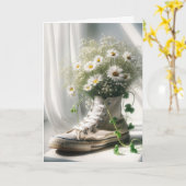 Carte Penser à vous salauds dans un Basket (Fleur jaune)