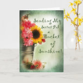 Carte Penser à vous Secret Pal - soleil (Fleur jaune)