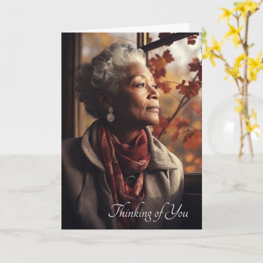 Carte Penser à vous - Senior (Fleur jaune)