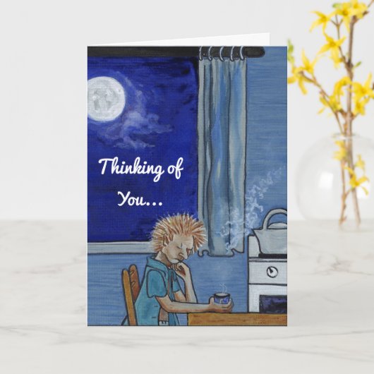 Carte Penser à vous sentir blues (Fleur jaune)