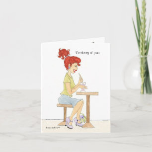 Carte Penser à vous Soda Girl Note Card