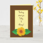 Carte Penser à vous tournesol (Fleur jaune)