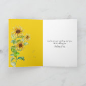 Carte Penser à vous tournesol et champ Fleur sauvage (Intérieur)
