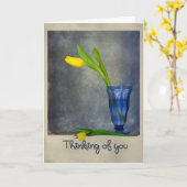 Carte Penser à vous tulips (Fleur jaune)