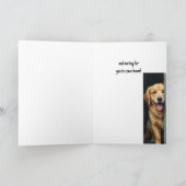 Carte Penser à vous un chien amusant en vous attendant (Intérieur)