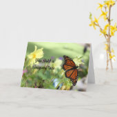 Carte Penser à vous unique - Monarch Butterfly Card (Fleur jaune)