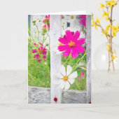 Carte penser au jardin fleuri vous-cosmos (Fleur jaune)