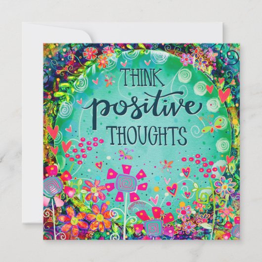 Carte Penser des pensées positives encourager l'inspirét (Devant)