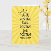 Carte penser positif sentir positif santé mentale (Fleur jaune)