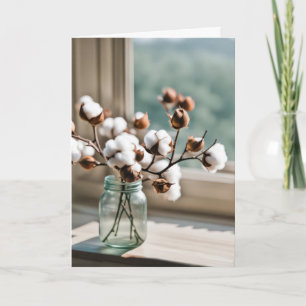 Carte Pensez à votre Bouquet de coton