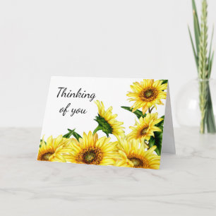 Carte Pensez à votre Citation de tournesol inspirante