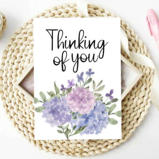 Carte Pensez à votre Pastel Hydrangea Floral Card