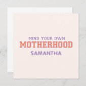 Carte Pensez À Votre Propre Maternité (Devant / Derrière)