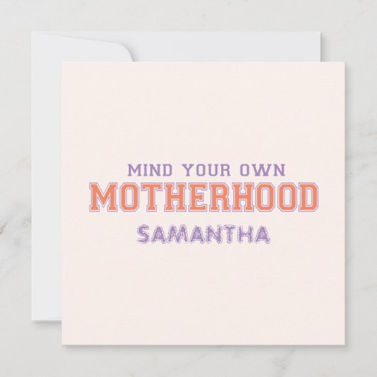 Carte Pensez À Votre Propre Maternité (Devant)