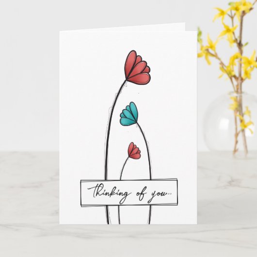 Carte Pensez à vous (Fleur jaune)