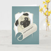 Carte Pensez à vous à l'université, Carlin Dog (Fleur jaune)