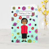 Carte Pensez à vous, Amitié fantasque (Fleur jaune)