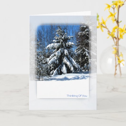 Carte Pensez À Vous - Arbre D'Hiver (Fleur jaune)