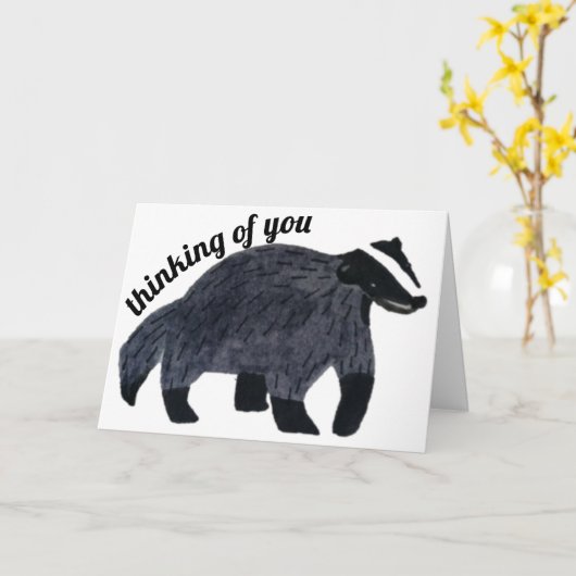 Carte Pensez à vous Badger (Fleur jaune)