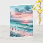 Carte Pensez à vous | Belle Scène Océanique (Fleur jaune)