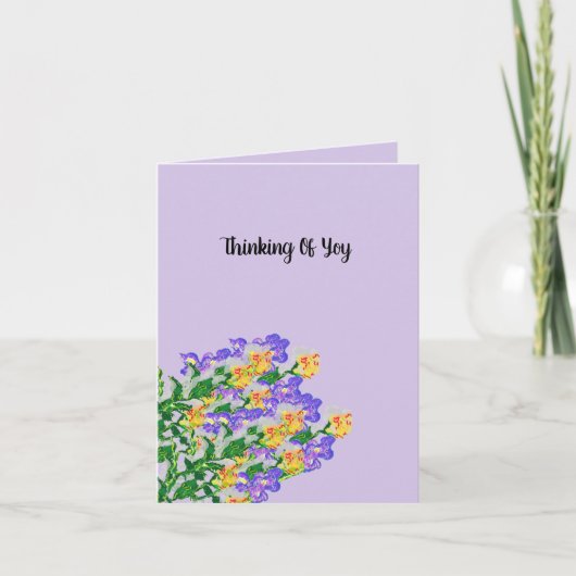 Carte Pensez à vous : Bouquet de fleurs (Devant)