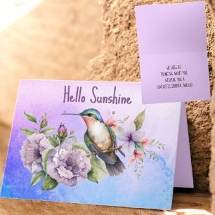 Carte Pensez à vous Colibri & Floral Custom